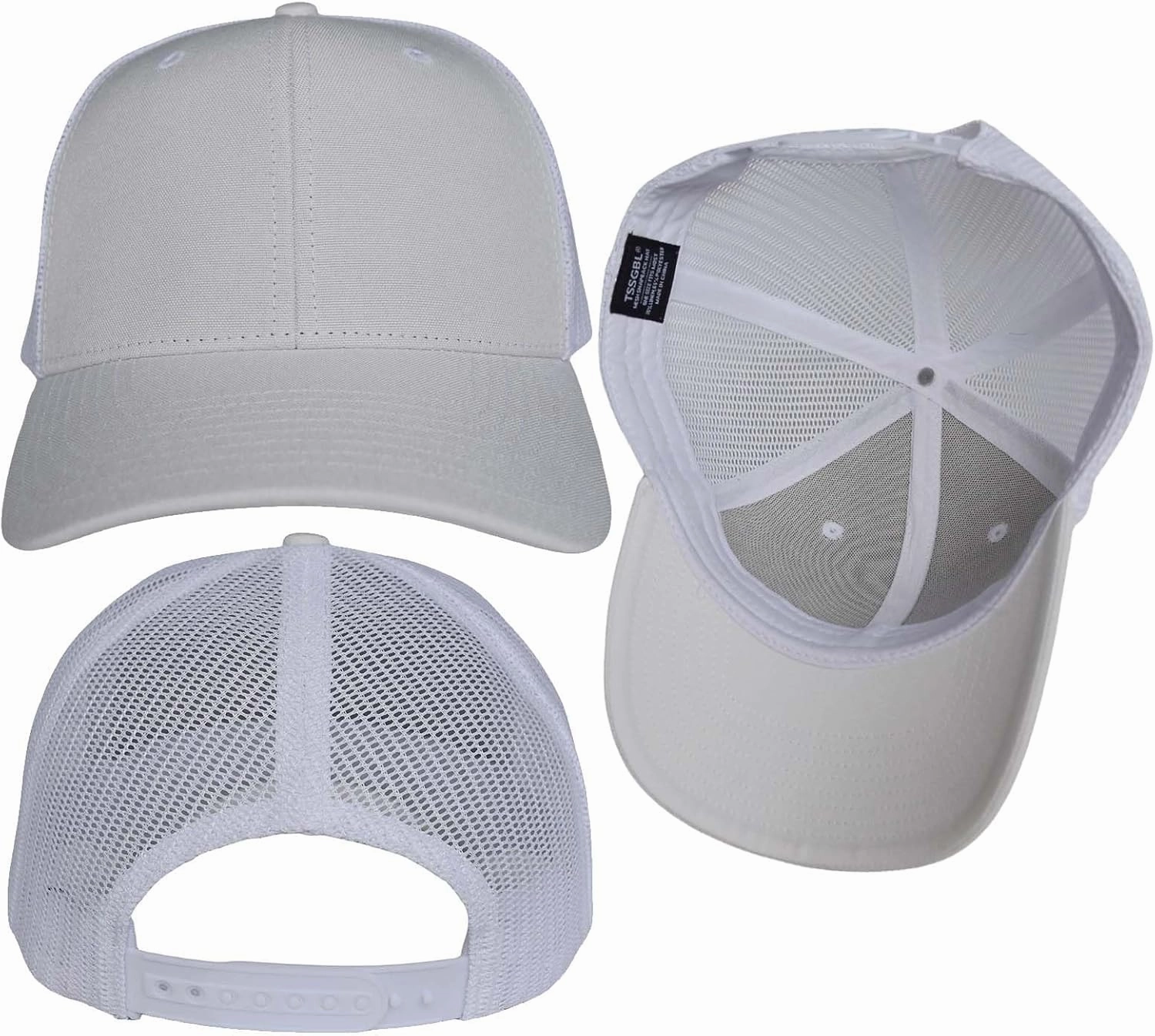 TSSGBL 2 Pack Snapback Trucker Baseball Hats Mesh Back Adjustable Blank Ball Caps for Men Women