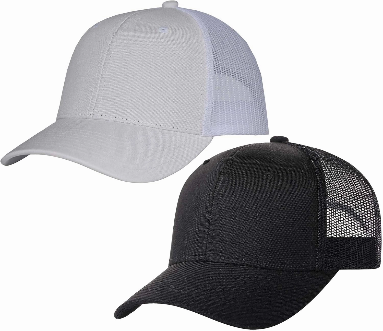 TSSGBL 2 Pack Snapback Trucker Baseball Hats Mesh Back Adjustable Blank Ball Caps for Men Women