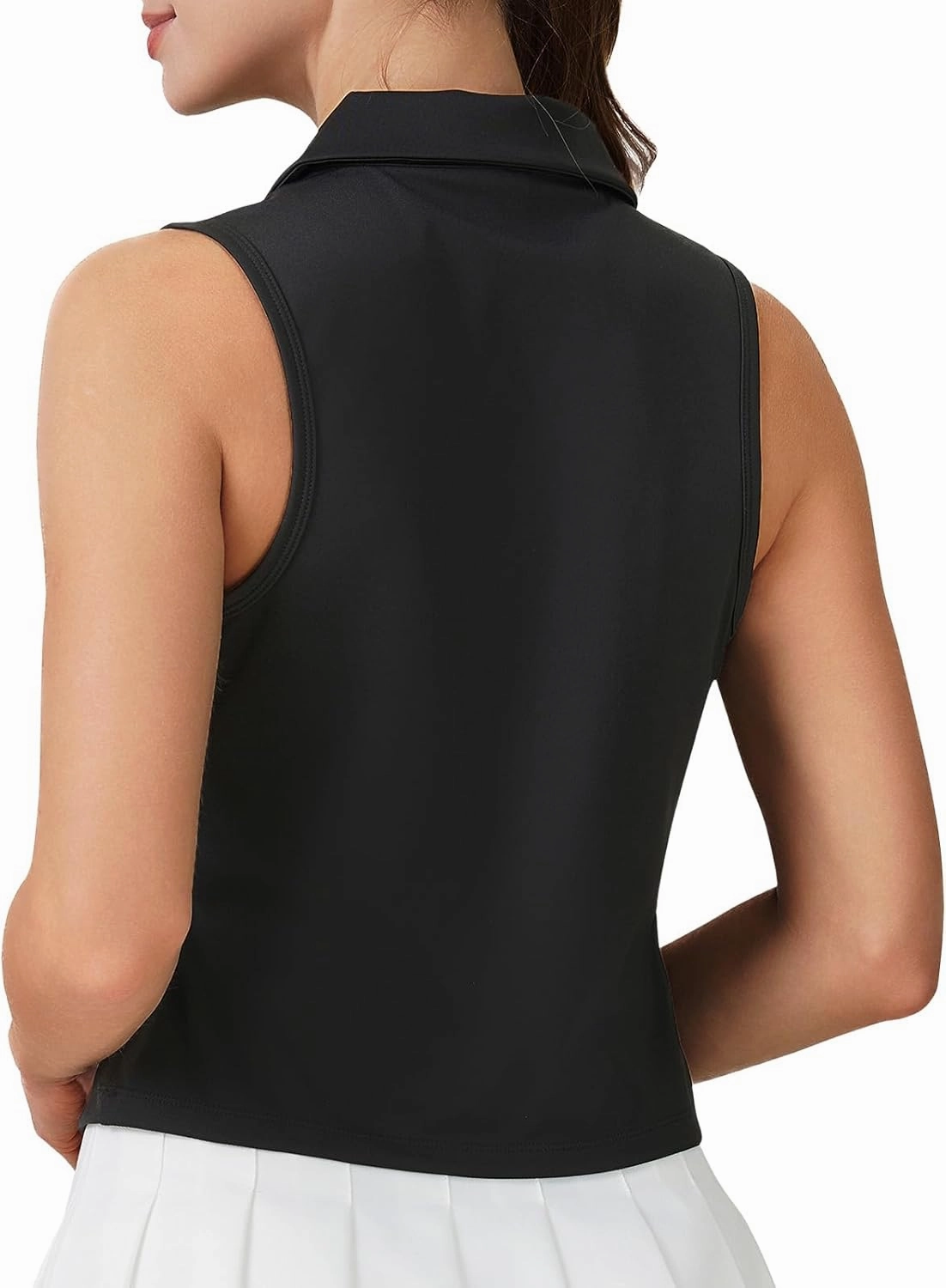 Turnhier Womens Sleeveless Golf Polo Shirts Quick Dry Collared V Neck Tennis Athletic Tank Tops