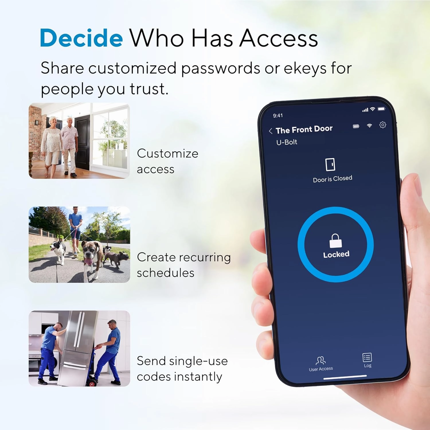 ULTRALOQ U-Bolt WiFi Smart Lock with Door Sensor, 7-in-1 WiFi Deadbolt Smart Lock, App Remote Control No Hub, Auto Unlock, Easy Install, IP65 Waterproof, ANSI Grade 1, Nickel