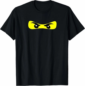 Unisex-Adults Ninja Eye Print Halloween T-Shirt, Black, Small, Short Sleeve, Classic Fit, Crew Neck, Pull On