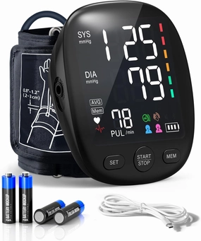 Upper Arm Blood Pressure Monitors for Home Use, FDA-Cleared, Blood Pressure Machine, Dual User 240 Memory, 4.7” Big LCD, Extended BP Monitor Cuff 8.66-16.54in for Arrhythmia Detection, USB/AAA Powered