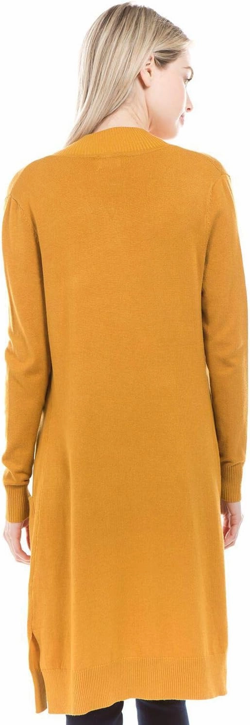 Urban Look Women's Long Sleeve Classic Open Front Knit Long Cardigan
