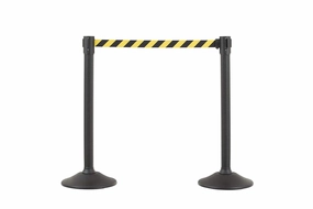 US Weight Sentry Stanchion with 6.5 Foot Retractable Belt (Chevron Safety Colors) – Easy Connect Assembly Requires No Tools (2-Pack)