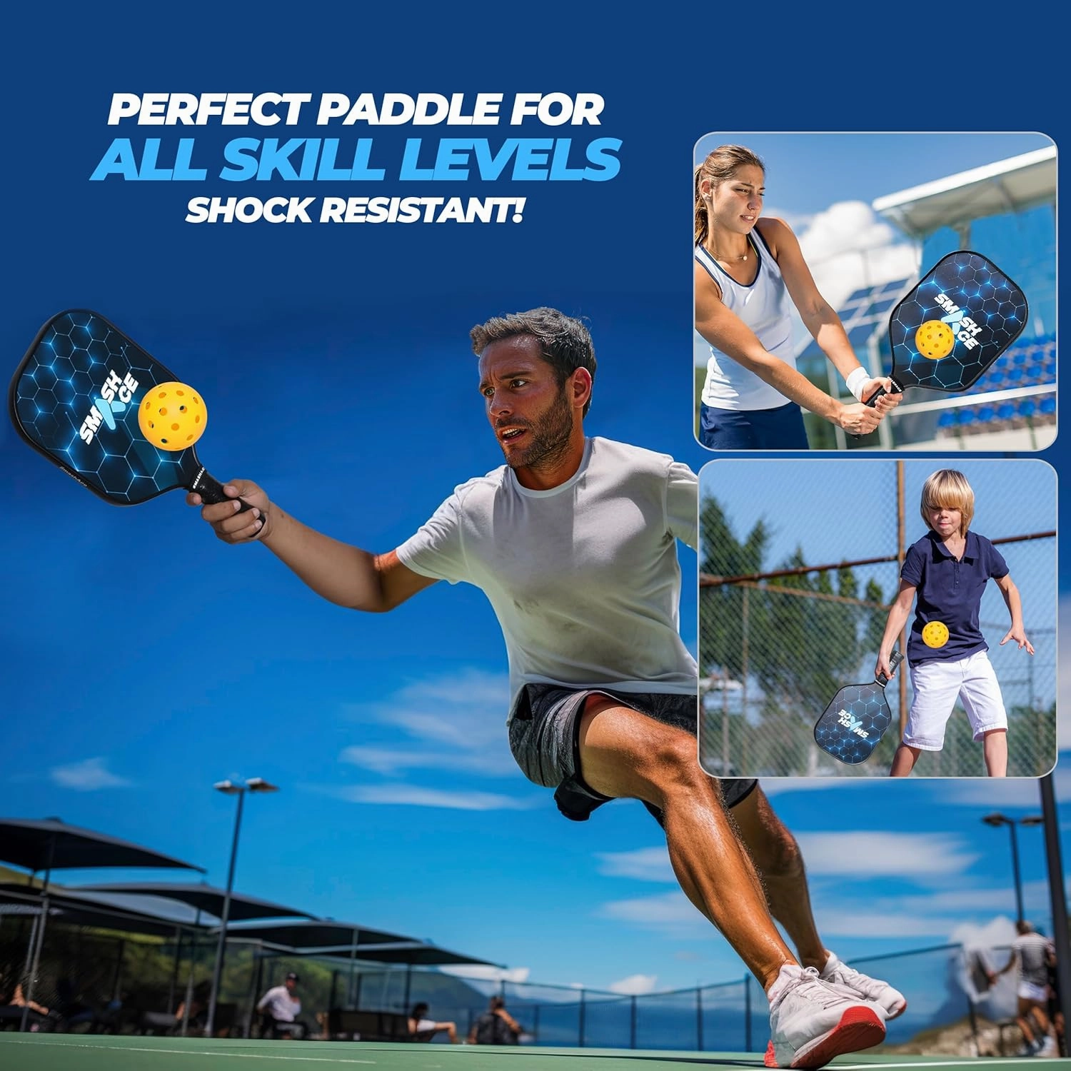 USAPA Approved Pickleball Paddles Set, Lightweight Fiberglass Pickleball Racket with 4 Cooling Towels, 4 Balls, and Portable Carry Bag | Beginner & Pro Pickleball Set for Men and Women