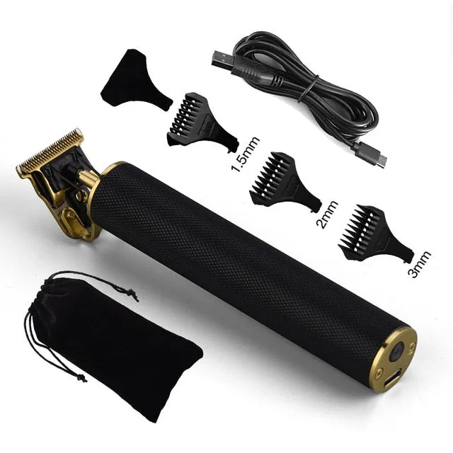 USB Rechargeable Ceramic Trimmer Barber Hair Beard Clipper Machine