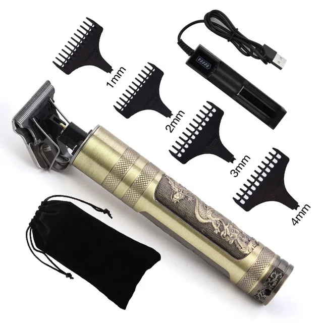 USB Rechargeable Ceramic Trimmer Barber Hair Beard Clipper Machine