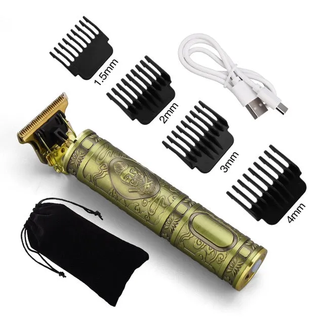 USB Rechargeable Ceramic Trimmer Barber Hair Beard Clipper Machine