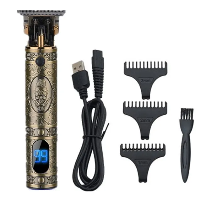 USB Rechargeable Ceramic Trimmer Barber Hair Beard Clipper Machine