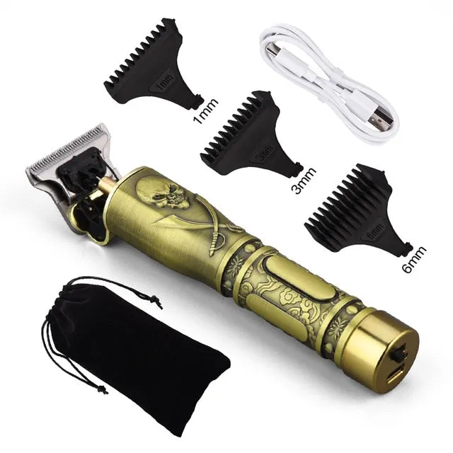 USB Rechargeable Ceramic Trimmer Barber Hair Beard Clipper Machine