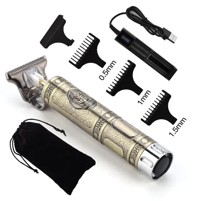 USB Rechargeable Ceramic Trimmer Barber Hair Beard Clipper Machine