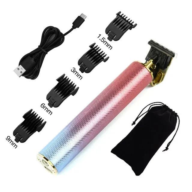 USB Rechargeable Ceramic Trimmer Barber Hair Beard Clipper Machine