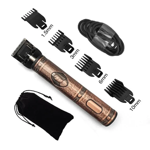 USB Rechargeable Ceramic Trimmer Barber Hair Beard Clipper Machine