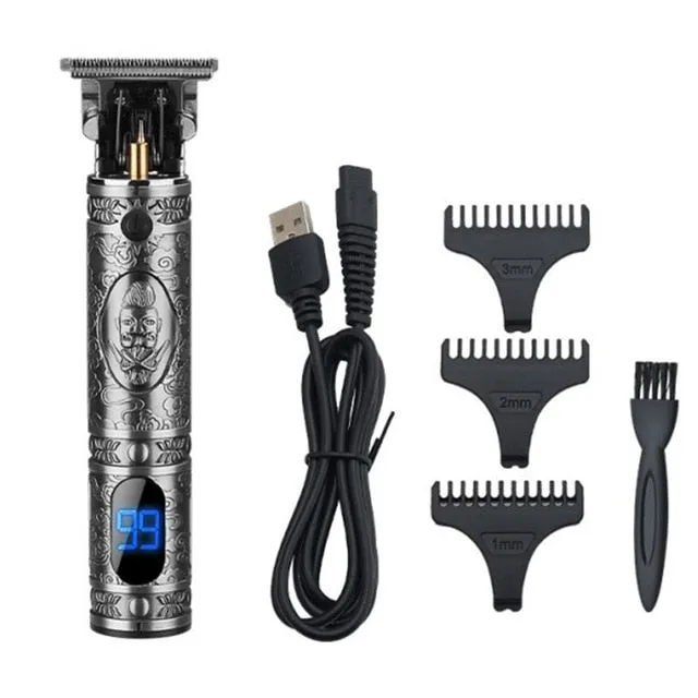 USB Rechargeable Ceramic Trimmer Barber Hair Beard Clipper Machine