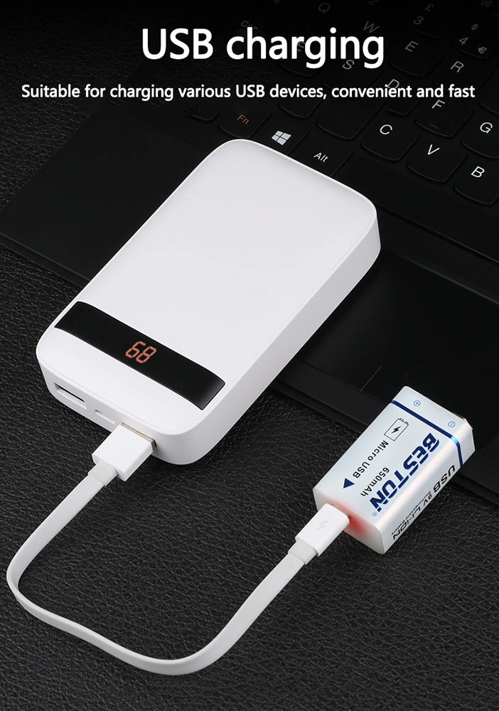 USB 9v 650mAh BESTON High quality Li ion Lithium Rechargeable Battery for Multimeter and Electronic Instrument