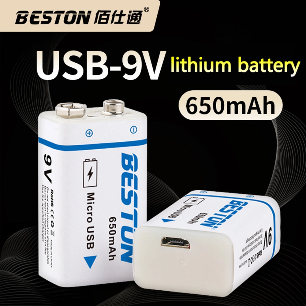 USB 9v 650mAh BESTON High quality Li ion Lithium Rechargeable Battery for Multimeter and Electronic Instrument