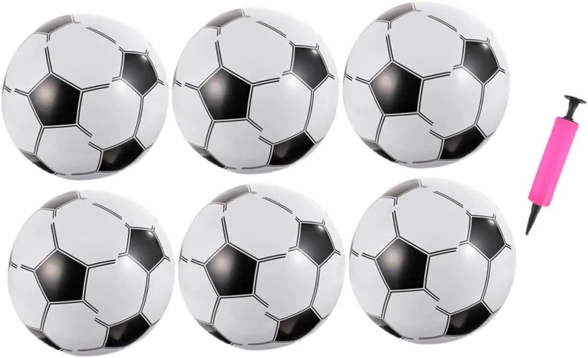Vaguelly 1 Set Inflatable Sports Balls Summer Pool with Air Pump Lightweight Design for Pool Beach Fun Interactive Balls for Adults Random Color