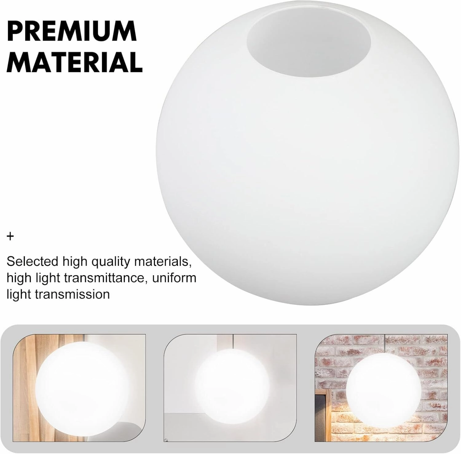 Vaguelly 5inch Glass Globes Shade for Light Fixtures White Frosted Shades Replacement Cover Round Ball Lamp Cover for Ceiling Wall Fixtures