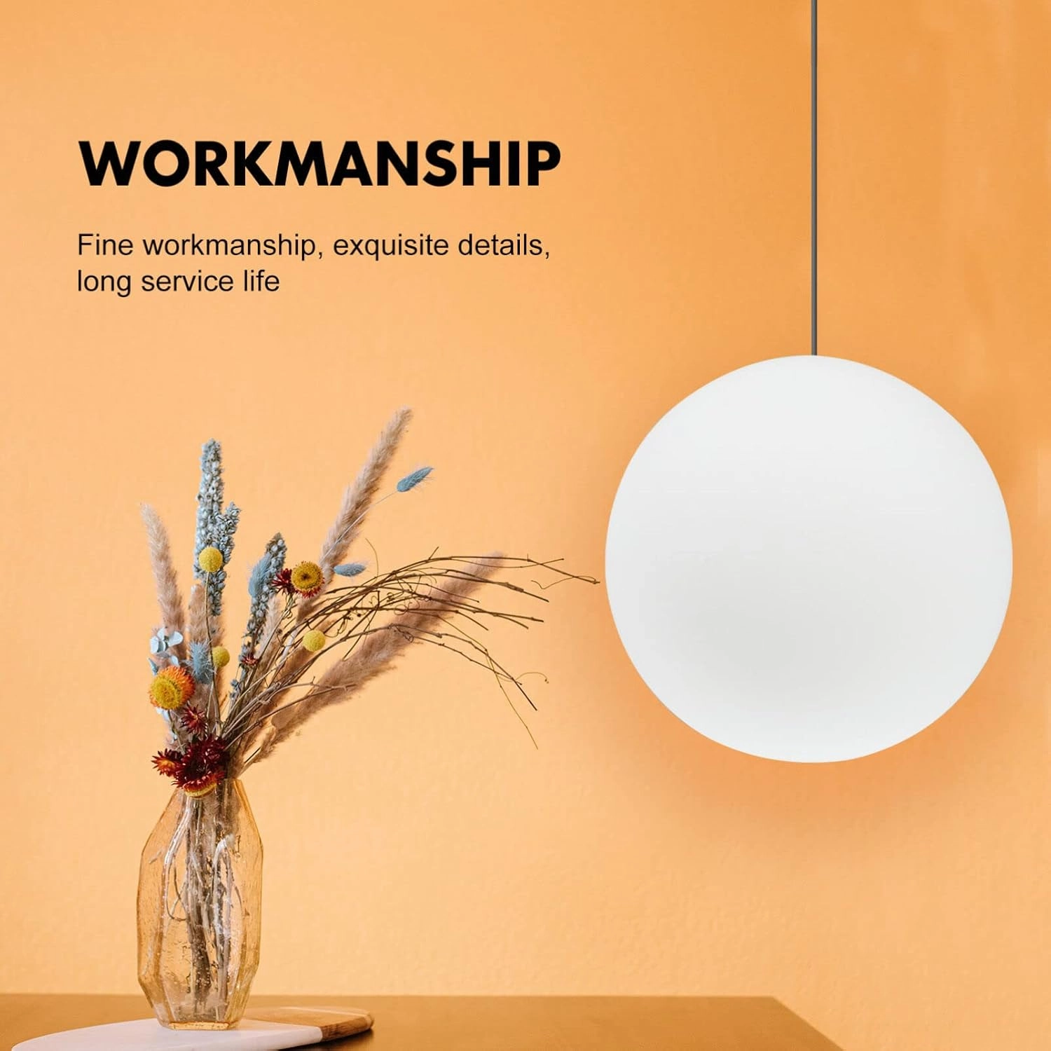 Vaguelly 5inch Glass Globes Shade for Light Fixtures White Frosted Shades Replacement Cover Round Ball Lamp Cover for Ceiling Wall Fixtures