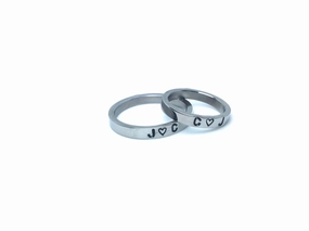 Valentines Gift for her Valentines for himMatching set of Personalized Rings, Couples rings Silver Gold Name rings