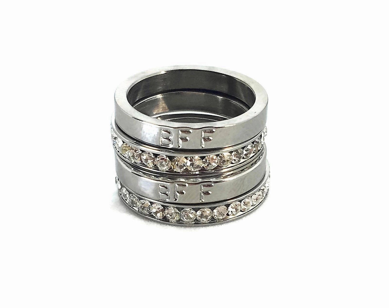 Valentines Gift for her Valentines for himMatching set of Personalized Rings, Couples rings Silver Gold Name rings