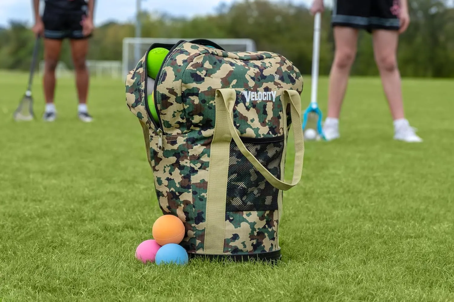 Velocity Heavy Duty Multipurpose Ball Bag with Durable Bottom - Holds up to 60-72 Balls - Ideal for Lacrosse, Baseball, Pickleball, Tennis & More