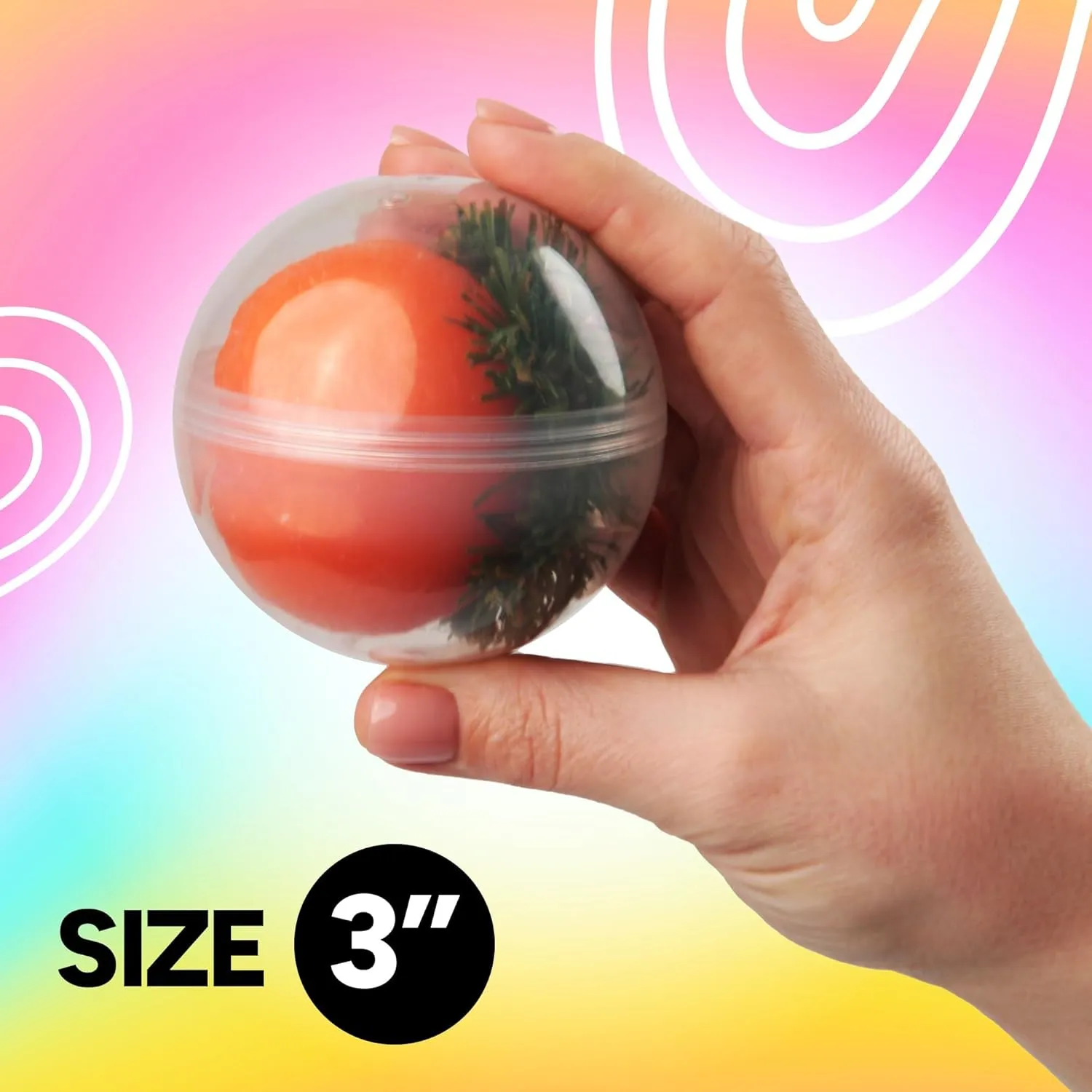 Vending Machine Capsules - 3" Empty Plastic Capsules - 14 Pcs Toy Capsule - Clear Round Large Easter Eggs - Bath Bombs Molds - Party Favors Pinata Stuffers DIY Craft Supplies