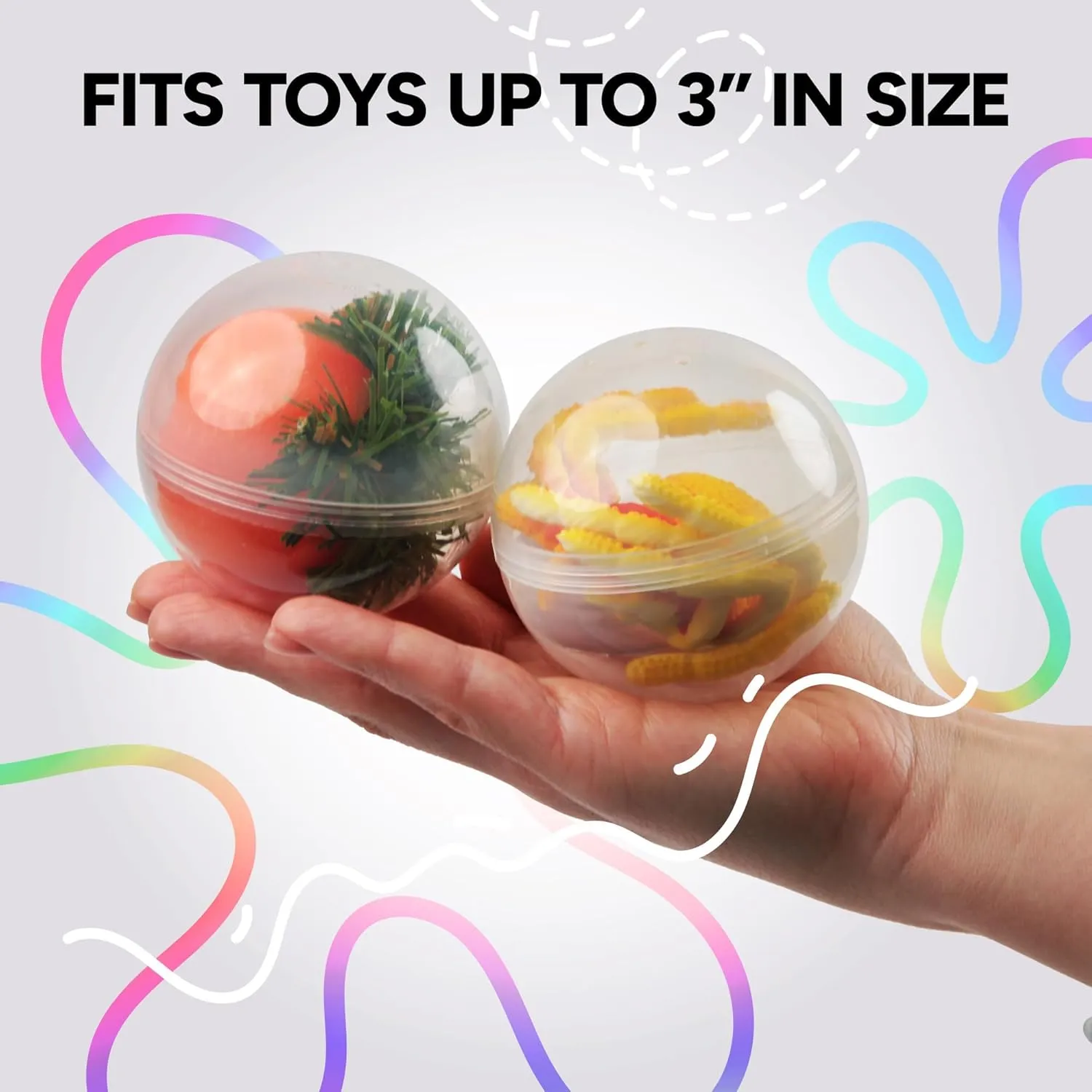Vending Machine Capsules - 3" Empty Plastic Capsules - 14 Pcs Toy Capsule - Clear Round Large Easter Eggs - Bath Bombs Molds - Party Favors Pinata Stuffers DIY Craft Supplies