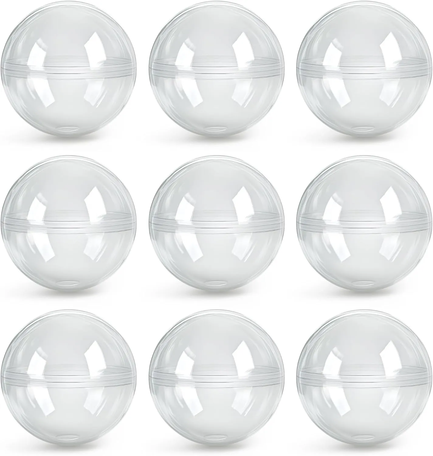 Vending Machine Capsules - 3" Empty Plastic Capsules - 14 Pcs Toy Capsule - Clear Round Large Easter Eggs - Bath Bombs Molds - Party Favors Pinata Stuffers DIY Craft Supplies