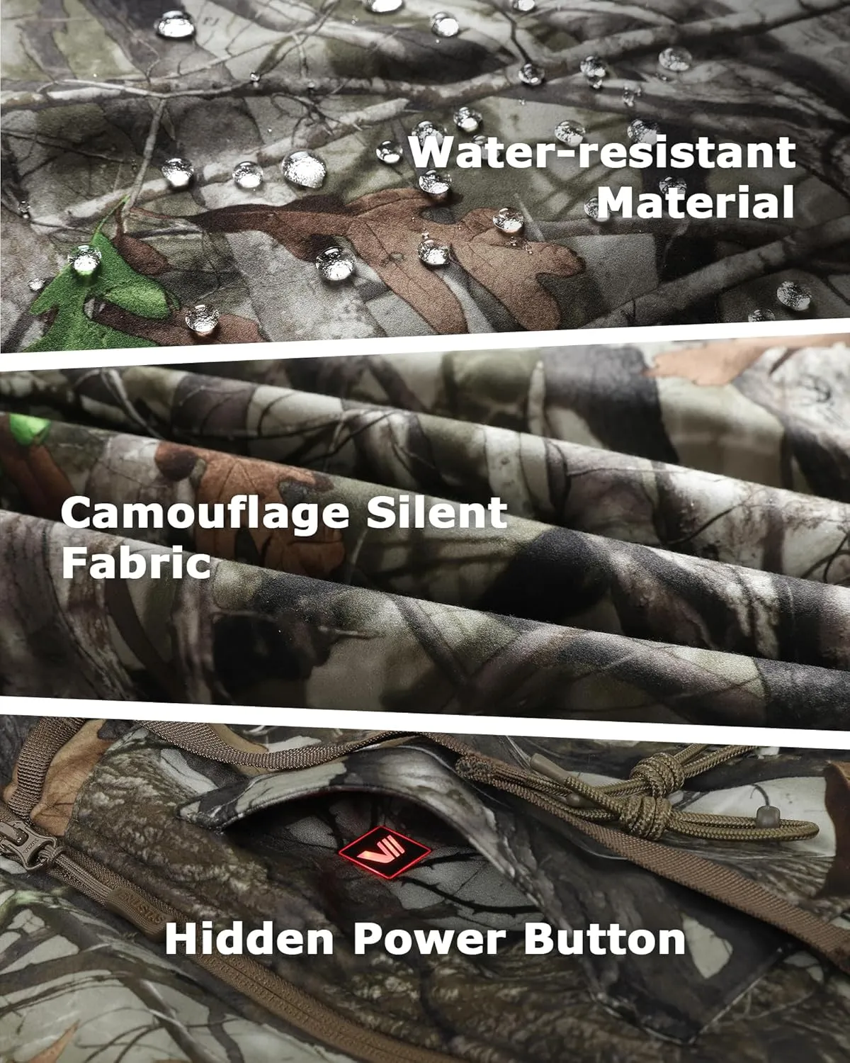 Venustas Heated Hunting Vest For Men, 20-Hour Runtime, Rechargeable Heated Camo Vest with Battery Included