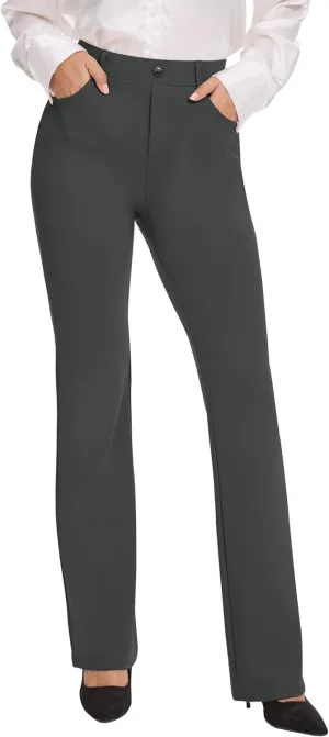 VIMPEP 2024 Fall Women’s Classic Yoga Dress Pants High Rise Straight Soft Feeling Pull On Work Yoga Pants for Casual 2202