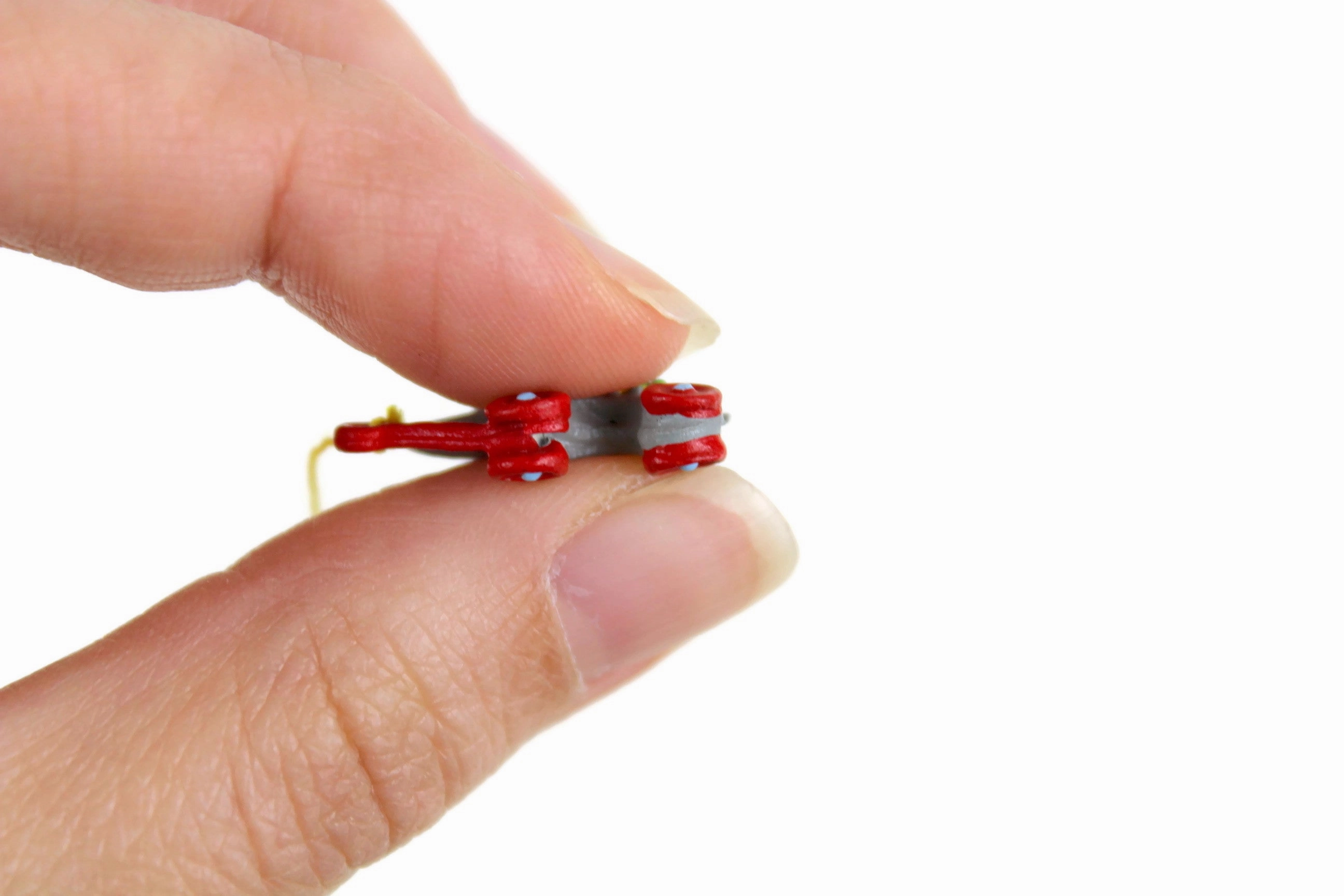 Vintage 1:12 Miniature Dollhouse Metal Elephant Pull Toy