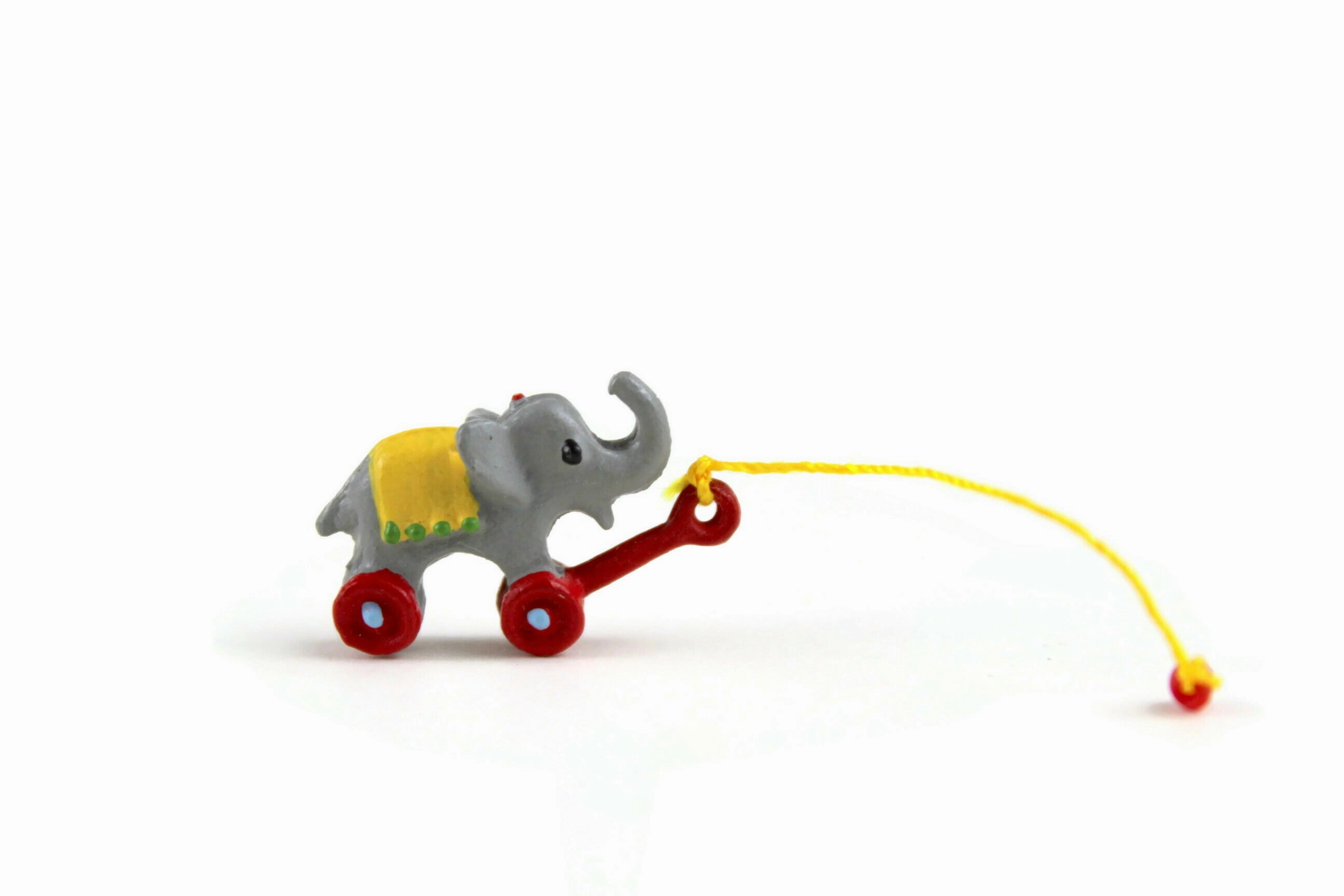 Vintage 1:12 Miniature Dollhouse Metal Elephant Pull Toy