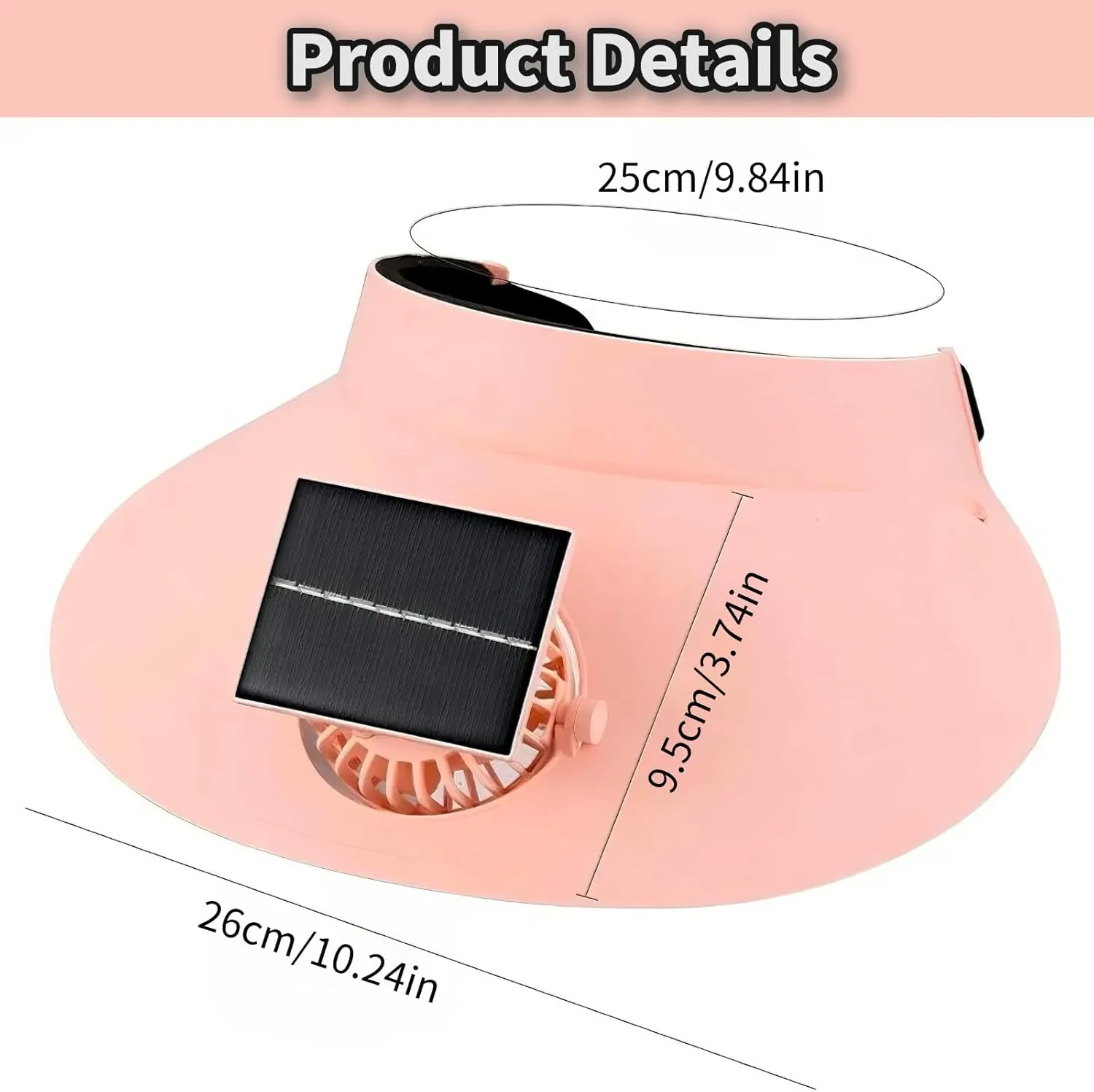 Visor Hats for Women, Solar Fan Hat Sun Visor with 3 Wind Speed Adjustable Golf Visors for Outdoor, Running, Tennis