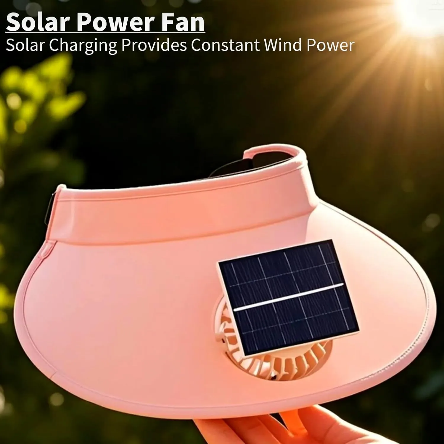 Visor Hats for Women, Solar Fan Hat Sun Visor with 3 Wind Speed Adjustable Golf Visors for Outdoor, Running, Tennis