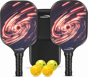 Vsmooth Pickleball Paddles USAPA Approved Pickleball Paddles Set of 2 Premium Fiberglass Surface & Polymer Honeycomb Core Pickleball Set Light Pickleball Rackets for Beginners & Intermediates Racquet