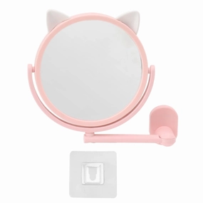 Wall Mounted Makeup Mirror, 16.5cm Diameter Bathroom Makeup Mirror, Clear Image Wall Mounted Magnifying Mirror for Bathroom, bedroom, office