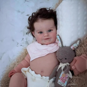 Wamdoll 20Inches Rooted Hair Sweet Smiling Real Life Reborn Baby Dolls Crafted in Vinyl Full Body Anatomically Correct, Lifelike Newborn Girl Doll Look Realistic