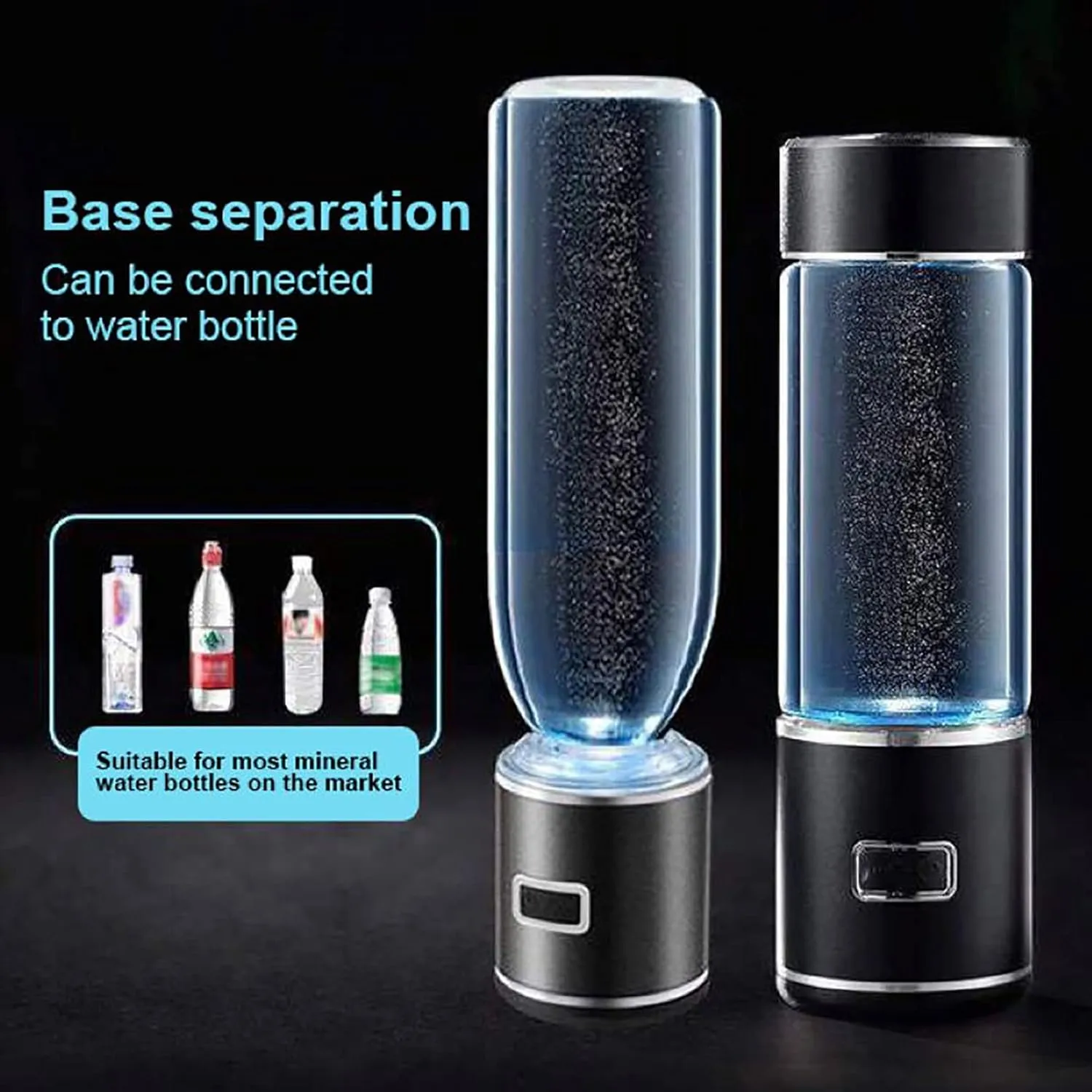 Water Purifiers, Portable Hydrogen-Rich Water Bottle Hydrogen Ionized Water Generator SPE PEM Technology Water Ionizer 5 Minutes Get High Hydrogen Concentration 1200-1600 PPB USB Rechargeable 350Ml