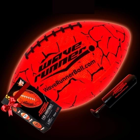 Wave Runner LED Light-Up Football - Glow in The Dark Football Games- Size 10.35 in. with Pump and Batteries Included | Perfect Football Game Gifts for Teen Boys Ages 7-15 Football Fans & Players