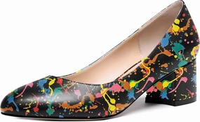 WAYDERNS Women's Matte Round Toe Slip On Block Chunky Low Heel Pumps Shoes 2 Inch