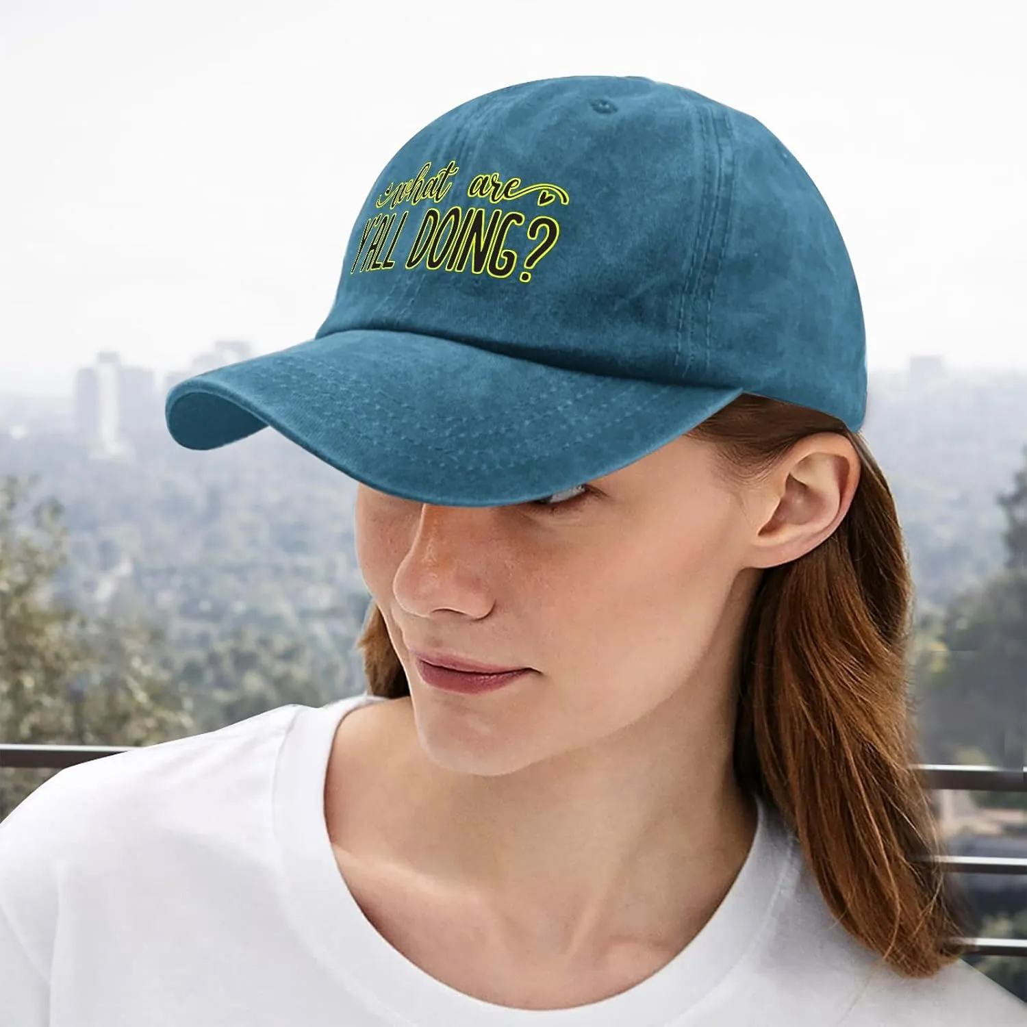 What are Yall Doing Hat for Women Aesthetic Washed Distressed Baseball Caps