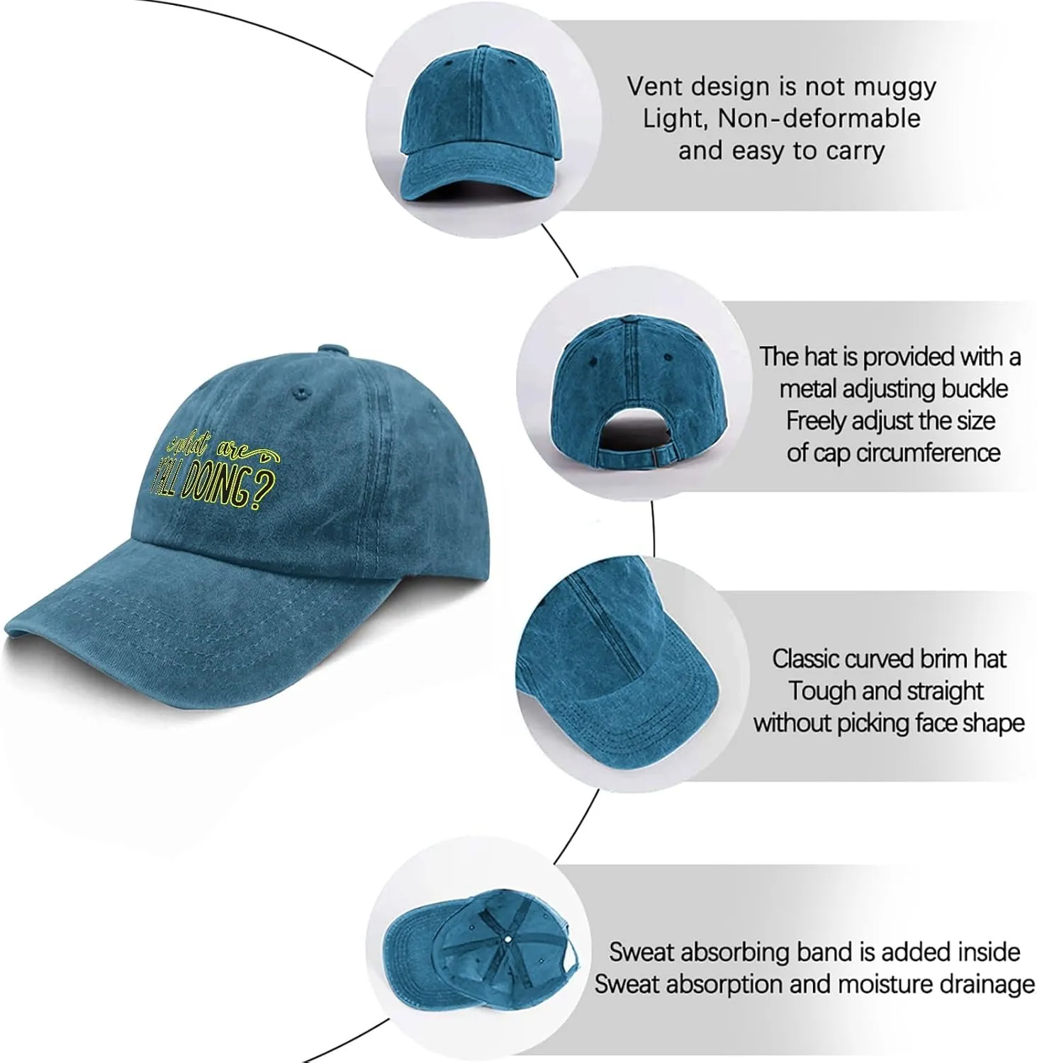 What are Yall Doing Hat for Women Aesthetic Washed Distressed Baseball Caps