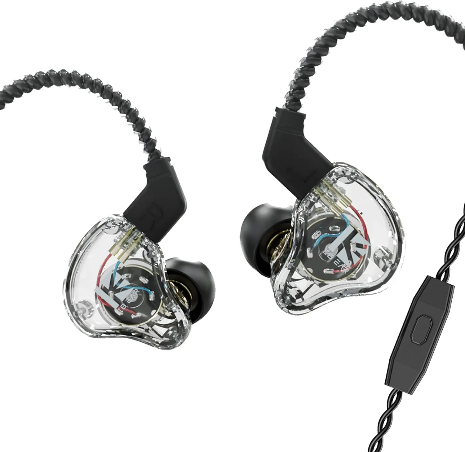 Wired Earbuds with Microphone KBEAR KS1 in-Ear Headphones with 1DD Deep Bass HiFi Stereo Noise Isolating IEM with Tangle-Free Removable Cord Fit in Ear Suitable for Phone Call/Workout