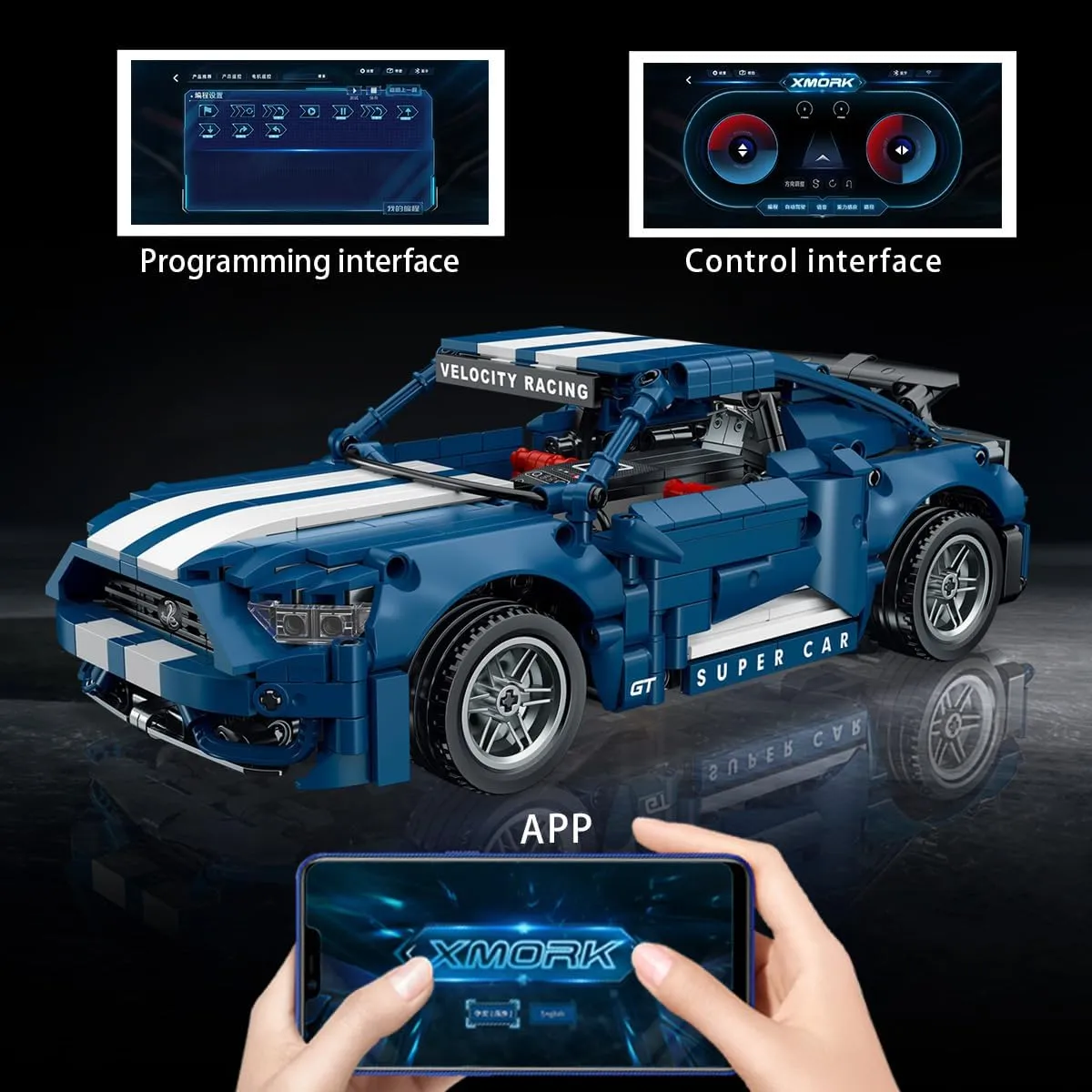 WISEPLAY Model Car Kits to Build for Adults - STEM Projects for Kids Ages 8-12 - Build Your Own Remote Control Building Car Kit - Great STEM Building Sports Car Gift 952 Pieces