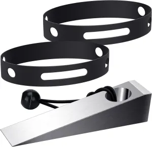 Woanger 3 Pieces Firefighter Helmet Band Strap Aluminum Firefighter Wedge Set 2 Pieces Fire Rubber Helmet Band with Aluminum Wedge Set Tools for Accessories
