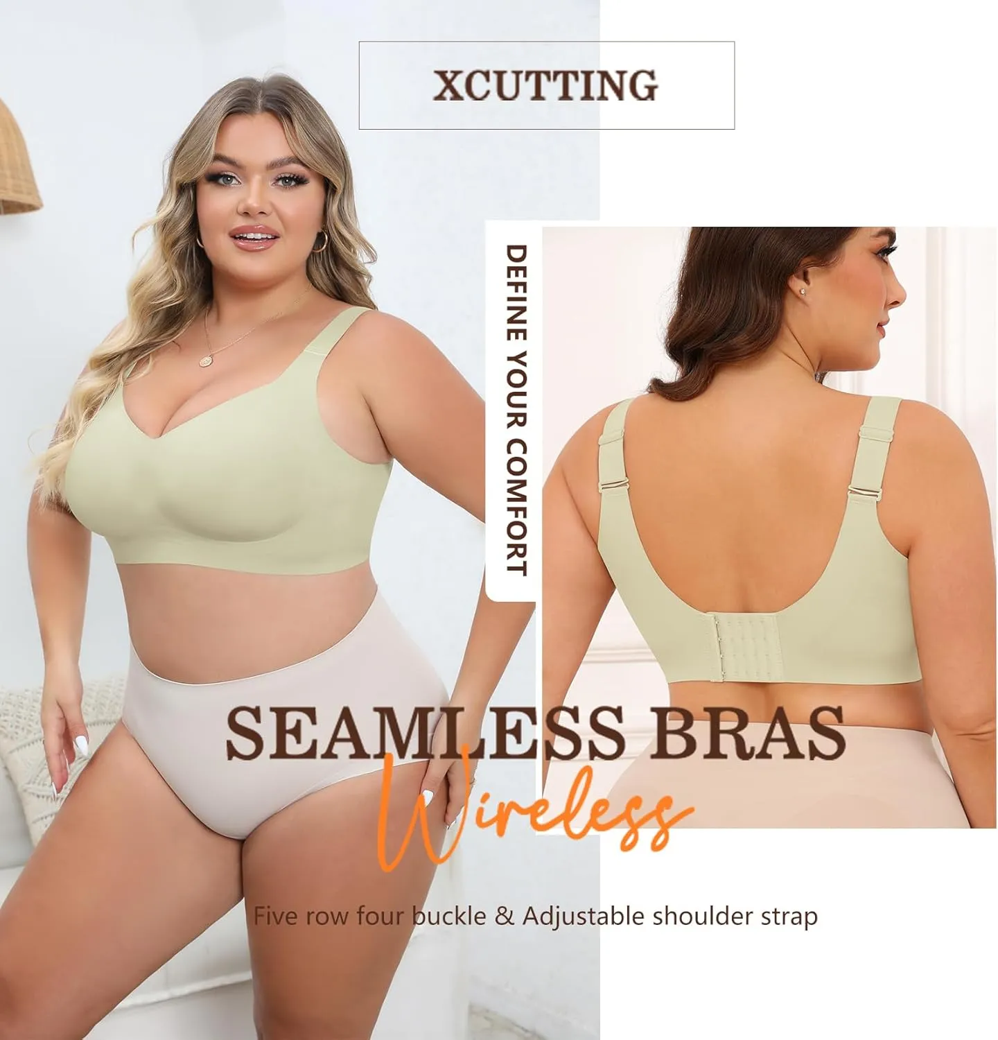 Women Wirefree Bras for Women Full Coverage No Underwire Everyday Bras Comfortable Wireless Padded Bras