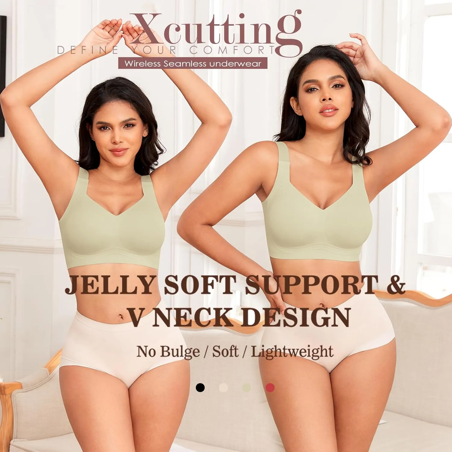 Women Wirefree Bras for Women Full Coverage No Underwire Everyday Bras Comfortable Wireless Padded Bras