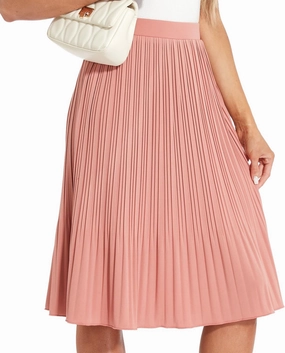 Women Classic Chiffon Flowy Pleated Midi Skirts