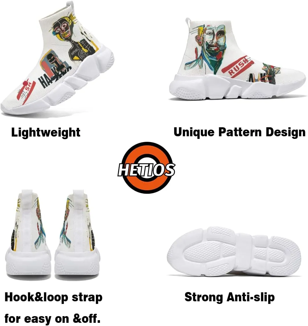 Womens Walking Shoes Abstract Graffiti Sneakers Sock Pull-on Custom Painted Daily Shoes